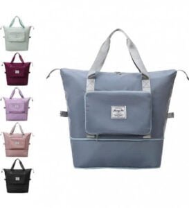 Waterproof folding carry luggage bag with pocket