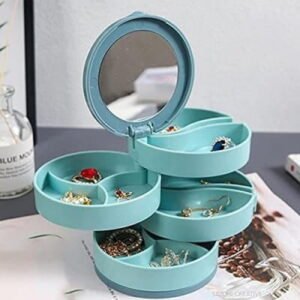 4 Layer rotating jewellery box with mirror