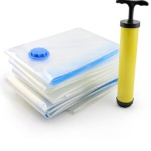 Space saving storage vacuum bag 4 pcs plain bag 1 pump