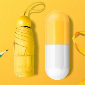 Capsule travel umbrella