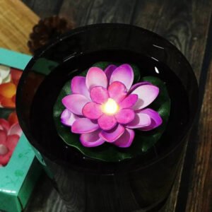 1 Pc Flower Shape LED Smokless Diya
